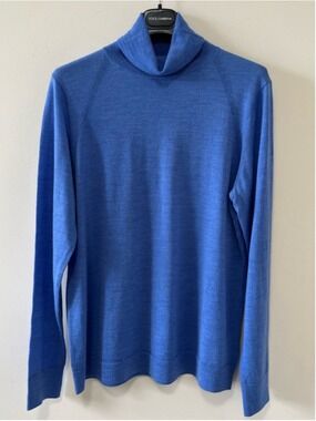 BANANA REPUBLIC 100% Merino Wool Blue Turtleneck Sweater